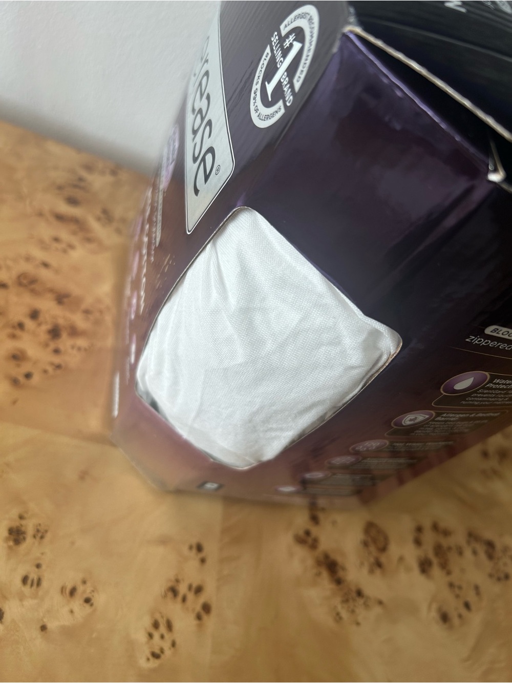 NIB Allerease Ultimate Cotton Allergy Relief Zippered Mattress Protector, Queen - Picture 5 of 12
